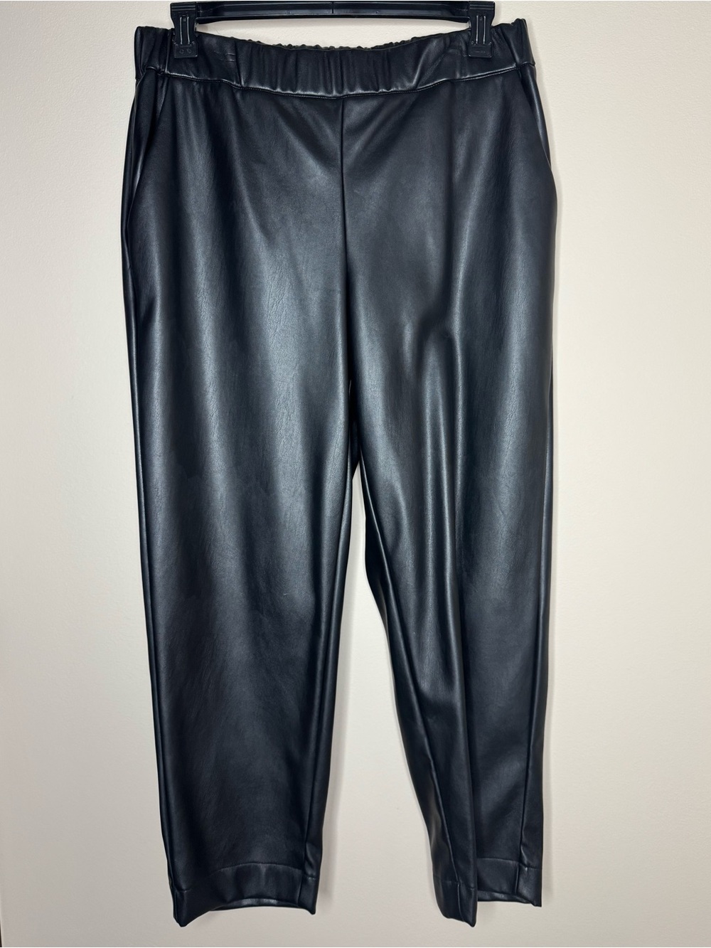a new day Black Faux Leather Jogger Pants